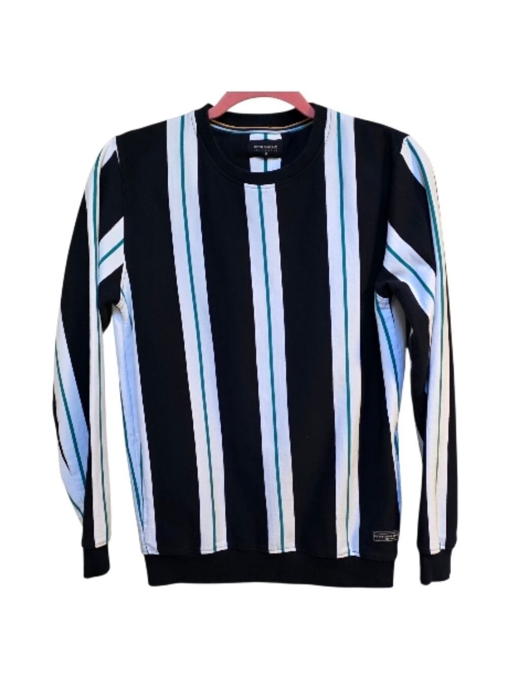 Peter England Jeanswear Vertical Stripe Crewneck Sweatshirt